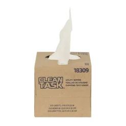 Clearance 1-Ply 9 x 10.25 Clean Task Utility Wipers - White (24/Carton) Cleaning & Janitorial Supplies