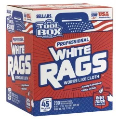 Hot 1-Ply 9.8 x 12 TOOLBOX Rags - White (6/Carton) Cleaning & Janitorial Supplies