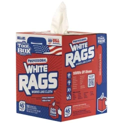 Hot 1-Ply 9.8 x 12 TOOLBOX Rags - White (6/Carton) Cleaning & Janitorial Supplies