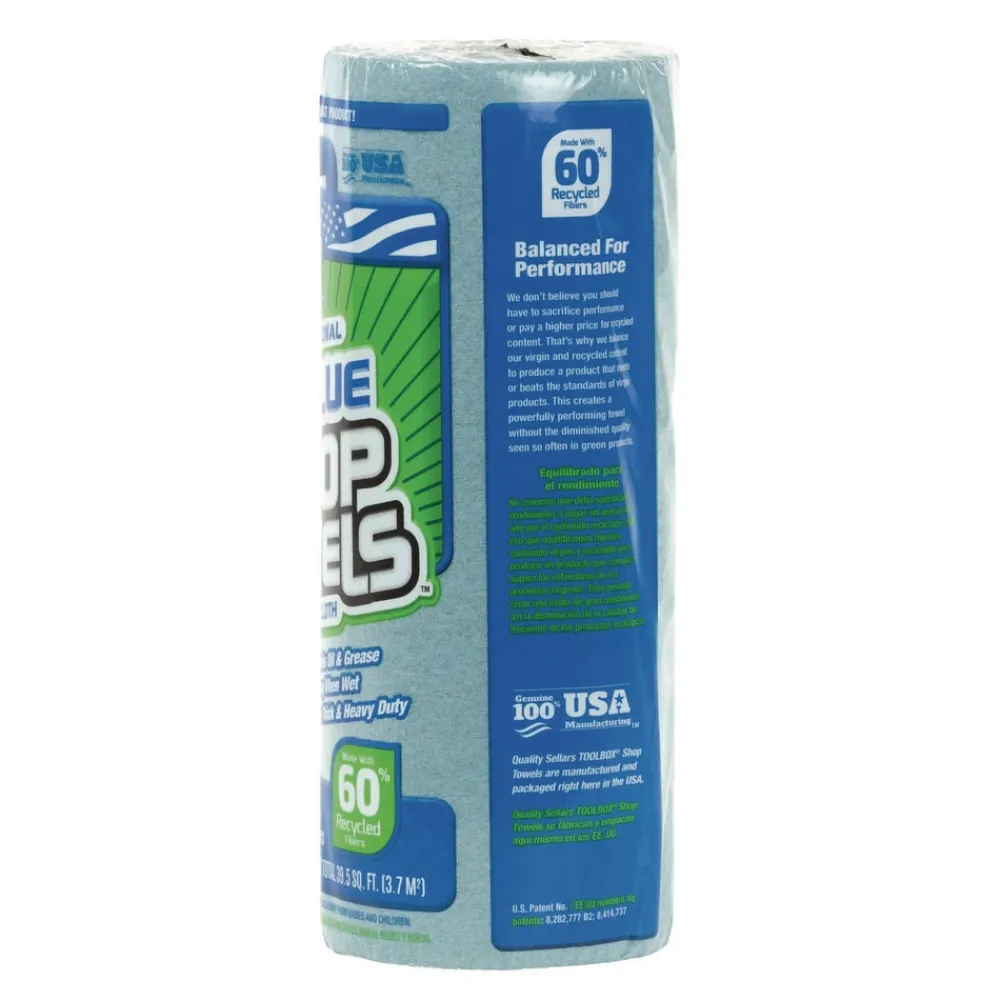 Outlet 1-Ply 11 x 9.4 TOOLBOX Shop Towels - Blue (30/Carton) Cleaning & Janitorial Supplies