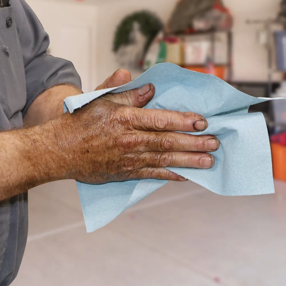 Outlet 1-Ply 11 x 9.4 TOOLBOX Shop Towels - Blue (30/Carton) Cleaning & Janitorial Supplies