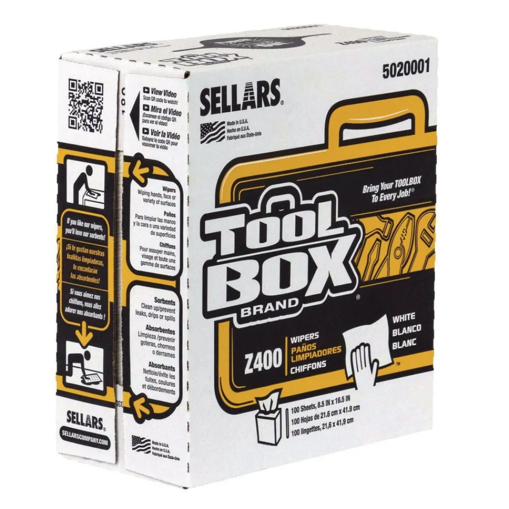 Online 1-Ply 8.5 x 16.5 Z400 Interfold Pop-Up Wipers - White (8/Carton) Cleaning & Janitorial Supplies