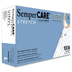 Stretch Vinyl Examination Gloves - Large, Cream (1000/Carton) Cleaning & Janitorial Supplies