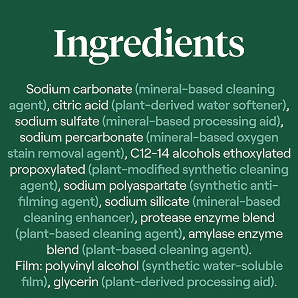 Hot 10732913451804 Natural Automatic Dishwasher Detergent Packs - Free and Clear Cleaning & Janitorial Supplies