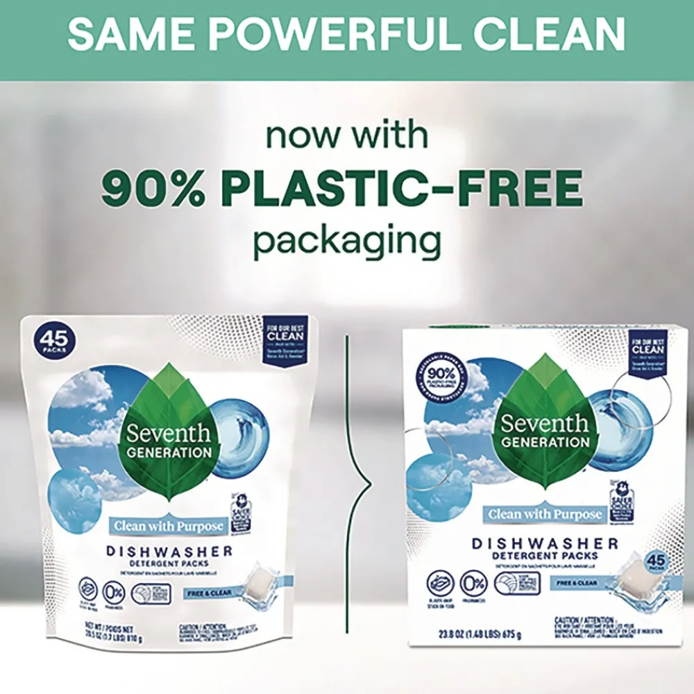 Online Natural Automatic Dishwasher Detergent Packs - Free and Clear (5/Carton) Cleaning & Janitorial Supplies