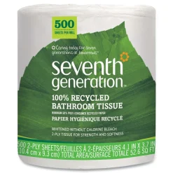 Best 2-Ply Septic Safe Individually Wrapped Rolls 100 Percent Recycled Bathroom Tissue - White (60/Carton) Paper & Dispensers