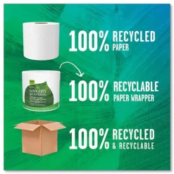 Best 2-Ply Septic Safe Individually Wrapped Rolls 100 Percent Recycled Bathroom Tissue - White (60/Carton) Paper & Dispensers