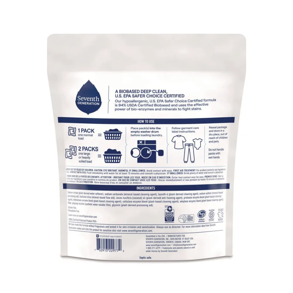 Online Powder Natural Laundry Detergent Packs - Unscented (8/Carton) Cleaning & Janitorial Supplies