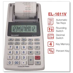 Sale EL-1611V 2 Lines/Sec Printing Calculator - Black/Red Print Office Electronics & Batteries