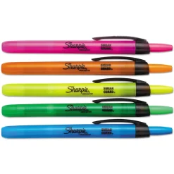 Sale Chisel Tip Retractable Highlighters - Assorted Ink/Barrel Colors (1-Set) Pens, Pencils & Markers