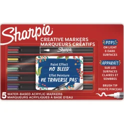 Hot Fine Brush Tip Creative Markers - Assorted Colors (5/Pack) Pens, Pencils & Markers