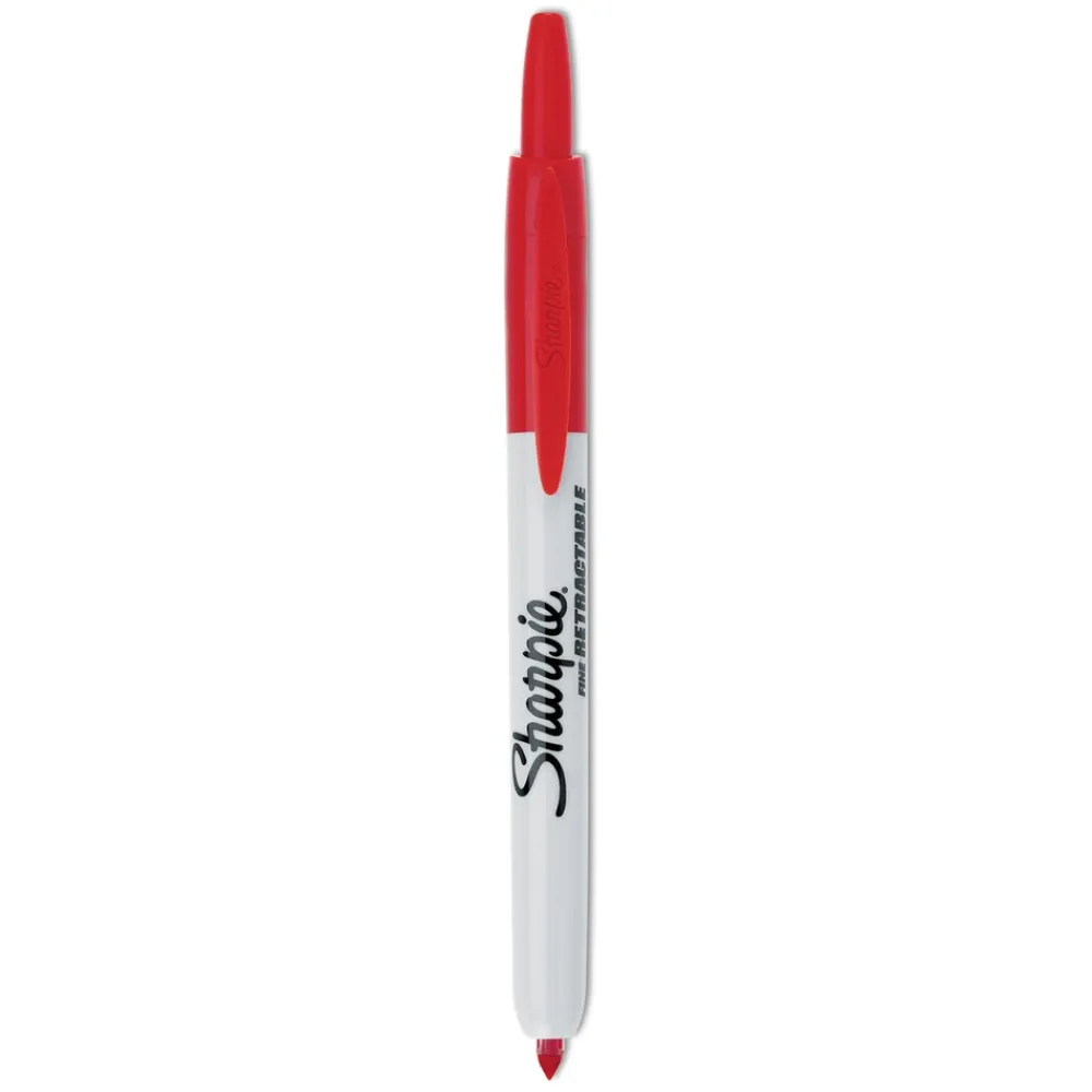 New Fine Bullet Tip Retractable Permanent Marker - Red (1-Dozen) Pens, Pencils & Markers