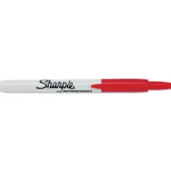 New Fine Bullet Tip Retractable Permanent Marker - Red (1-Dozen) Pens, Pencils & Markers