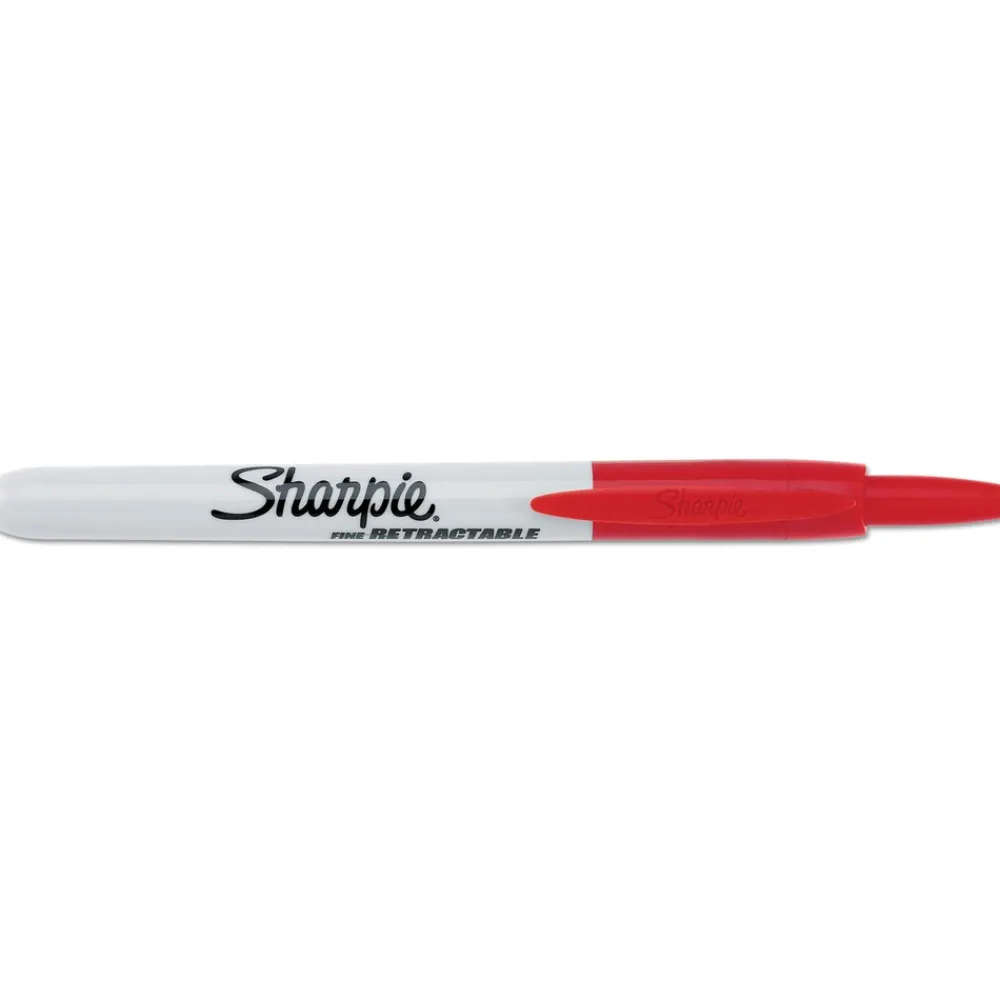 New Fine Bullet Tip Retractable Permanent Marker - Red (1-Dozen) Pens, Pencils & Markers
