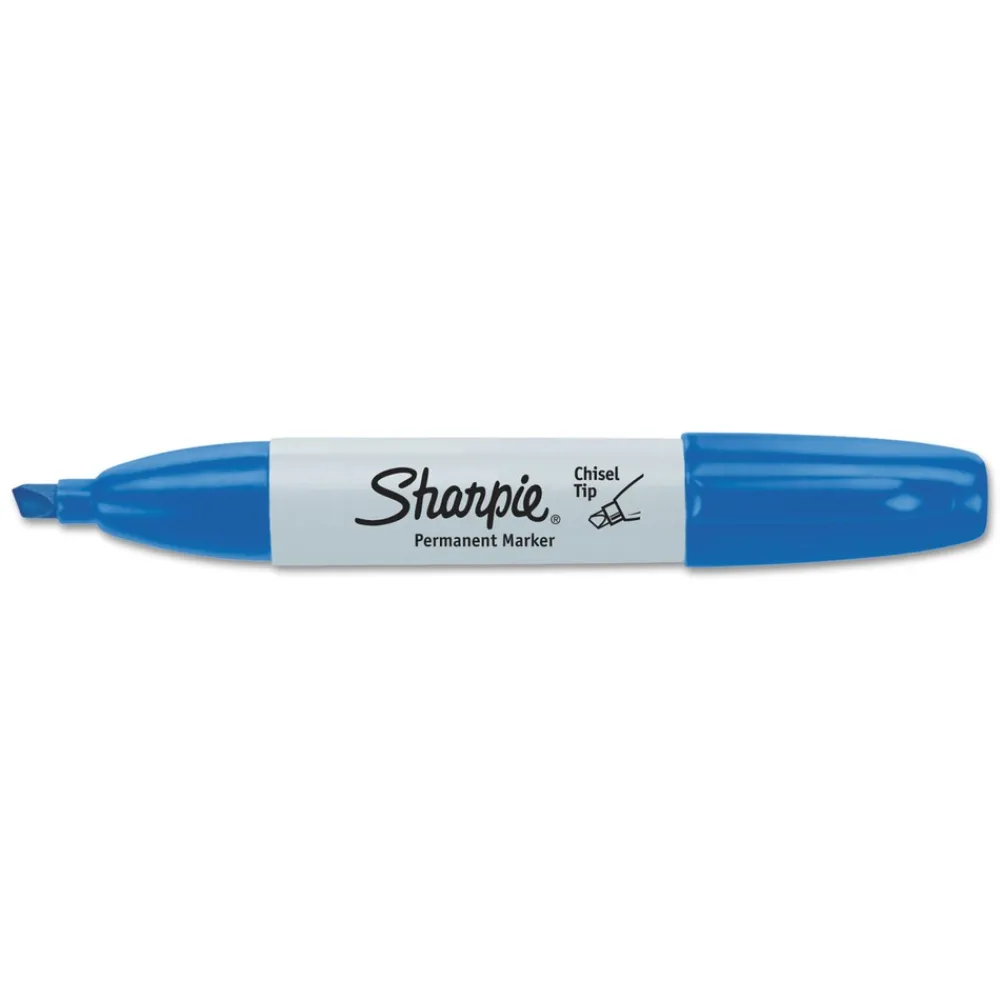 Outlet Medium Chisel Tip Permanent Marker - Blue (1-Dozen) Pens, Pencils & Markers