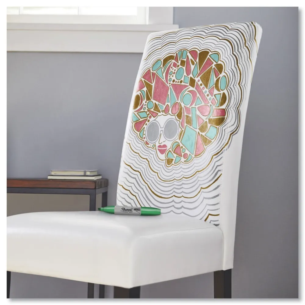 Outlet Medium Chisel Tip Metallic Permanent Marker - Assorted (6/Pack) Pens, Pencils & Markers