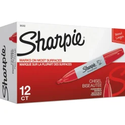 New Medium Chisel Tip Permanent Marker - Red (1-Dozen) Pens, Pencils & Markers