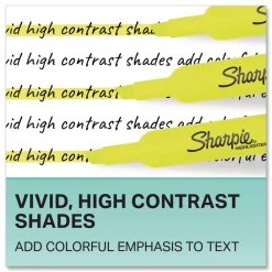 Tank-Style Chisel Tip Highlighters - Fluorescent Yellow Ink/Yellow Barrel (2/Pack) Pens, Pencils & Markers