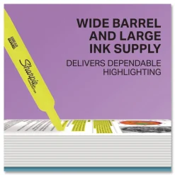 Tank-Style Chisel Tip Highlighters - Fluorescent Yellow Ink/Yellow Barrel (2/Pack) Pens, Pencils & Markers