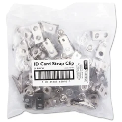 Clearance 0.38 in. x 2.75 in. ID Strap Clips - Clear (25/Pack) Paper Clips, Binder Clips, & Fasteners