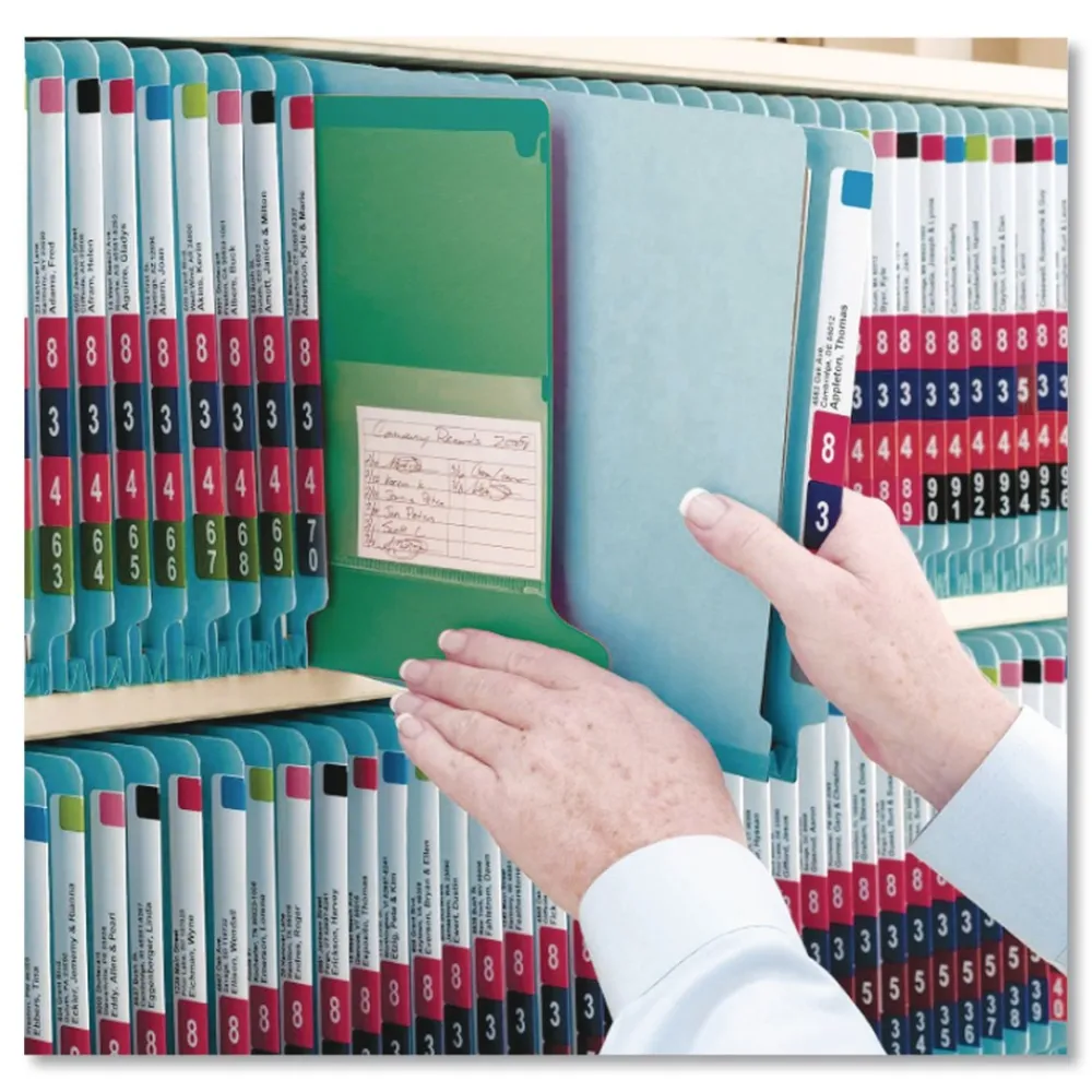 Sale 61952 1/3-Cut End Tab Out 8.5 in. x 11 in. Colored Poly Out Guides with Pockets - Green (25/Box) Filing & Folders