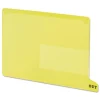 Clearance 61956 1/3-Cut End Tab Out 8.5 in. x 11 in. Colored Poly Out Guides with Pockets - Yellow (25/Box) Filing & Folders