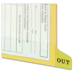 Clearance 61956 1/3-Cut End Tab Out 8.5 in. x 11 in. Colored Poly Out Guides with Pockets - Yellow (25/Box) Filing & Folders
