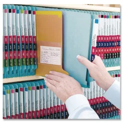 Clearance 61956 1/3-Cut End Tab Out 8.5 in. x 11 in. Colored Poly Out Guides with Pockets - Yellow (25/Box) Filing & Folders