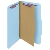 Sale 1 Divider Four SafeSHIELD Fasteners Legal Size Four-Section Pressboard Top Tab Classification Folders - Blue (10/Box) Filing & Folders