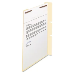 1 Fastener Letter Size Self-Adhesive Folder Dividers with Twin-Prong Fasteners for Top/End Tab Folders - Manila (100/Box) Filing & Folders