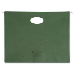Hot 3.5 in. Capacity 1 Section 100 Percent Recycled Hanging Pockets with Full-Height Gusset - Standard Green/Letter Size (10/Box) Filing & Folders