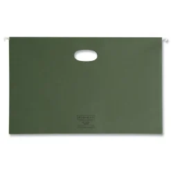 Hot 3.5 in. Capacity 1 Section Legal Size Hanging Pockets with Full-Height Gusset - Standard Green (10/Box) Filing & Folders