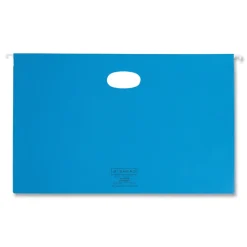 Online 3 in. Capacity 1/5-Cut Tabs 1 Section Legal Size Hanging Pockets with Full-Height Gusset - Sky Blue (25/Box) Filing & Folders