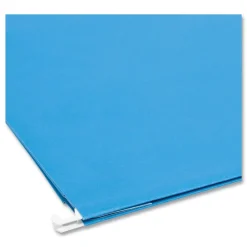 Online 3 in. Capacity 1/5-Cut Tabs 1 Section Legal Size Hanging Pockets with Full-Height Gusset - Sky Blue (25/Box) Filing & Folders