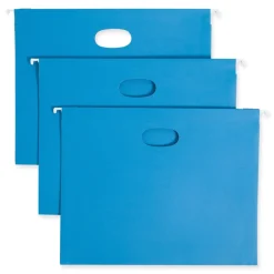 Outlet 2 in. Capacity 1/5-Cut Tabs 1 Section Letter Size Hanging Pockets with Full-Height Gusset - Sky Blue (25/Box) Filing & Folders