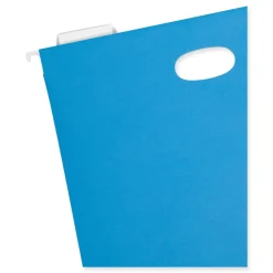 Outlet 2 in. Capacity 1/5-Cut Tabs 1 Section Letter Size Hanging Pockets with Full-Height Gusset - Sky Blue (25/Box) Filing & Folders