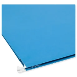 Outlet 2 in. Capacity 1/5-Cut Tabs 1 Section Letter Size Hanging Pockets with Full-Height Gusset - Sky Blue (25/Box) Filing & Folders