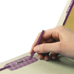 2 in. Expansion 1 Divider Legal Size 4 SafeSHIELD Fasteners End Tab Pressboard Classification Folders - Gray-Green (10/Box) Filing & Folders