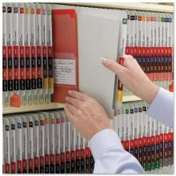 2 in. Expansion 1 Divider Legal Size 4 SafeSHIELD Fasteners End Tab Pressboard Classification Folders - Gray-Green (10/Box) Filing & Folders