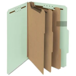 Sale 3 in. Expansion 3 Dividers 8 Fasteners Legal Size Recycled Pressboard Classification Folders - Gray-Green (10/Box) Filing & Folders