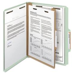Sale 3 in. Expansion 3 Dividers 8 Fasteners Legal Size Recycled Pressboard Classification Folders - Gray-Green (10/Box) Filing & Folders