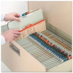 Sale 3 in. Expansion 3 Dividers 8 Fasteners Legal Size Recycled Pressboard Classification Folders - Gray-Green (10/Box) Filing & Folders