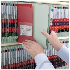 Clearance 2 in. Expansion 2 Divider Legal Size 6 SafeSHIELD Fasteners End Tab Pressboard Classification Folders - Gray-Green (10/Box) Filing & Folders