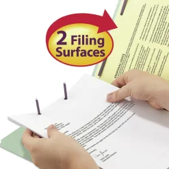 Best 1 in. Expansion 2 Fasteners Legal Size Recycled Pressboard Fastener Folders - Gray-Green Exterior (25/Box) Filing & Folders