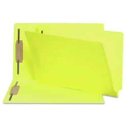 New 0.75 in. Expansion 2 Fasteners Legal Size Heavyweight Colored End Tab Fastener Folders - Yellow Exterior (50/Box) Filing & Folders