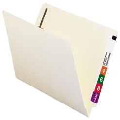 Clearance 0.75 in. Expansion 1 Fastener Letter Size Interior Front-Cover Pocket Heavyweight End Tab Fastener Folders - Manila (50/Box) Filing & Folders
