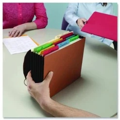 Online 5.25 in. Expansion 1 Section 100% Recycled Redrope Wallets - Letter Size, Redrope (10/Box) Filing & Folders