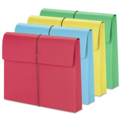 Sale 2 in. Expansion 1 Section Letter Size Elastic Cord Closure Expanding Wallet - Assorted Colors (50/Box) Filing & Folders