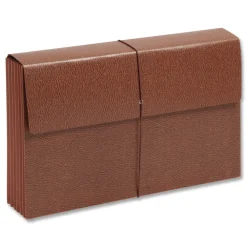 Sale 5.25 in. Expansion 6 Section Legal Size Classic Expanding Partition Wallet with Tear Resistant Gusset and Elastic Cord - Redrope (10/Box) Filing & Folders