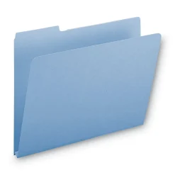 Online 1 in. Expansion Assorted 1/3-Cut Tabs Letter Size Expanding Recycled Heavy Pressboard Folders - Blue (25/Box) Filing & Folders